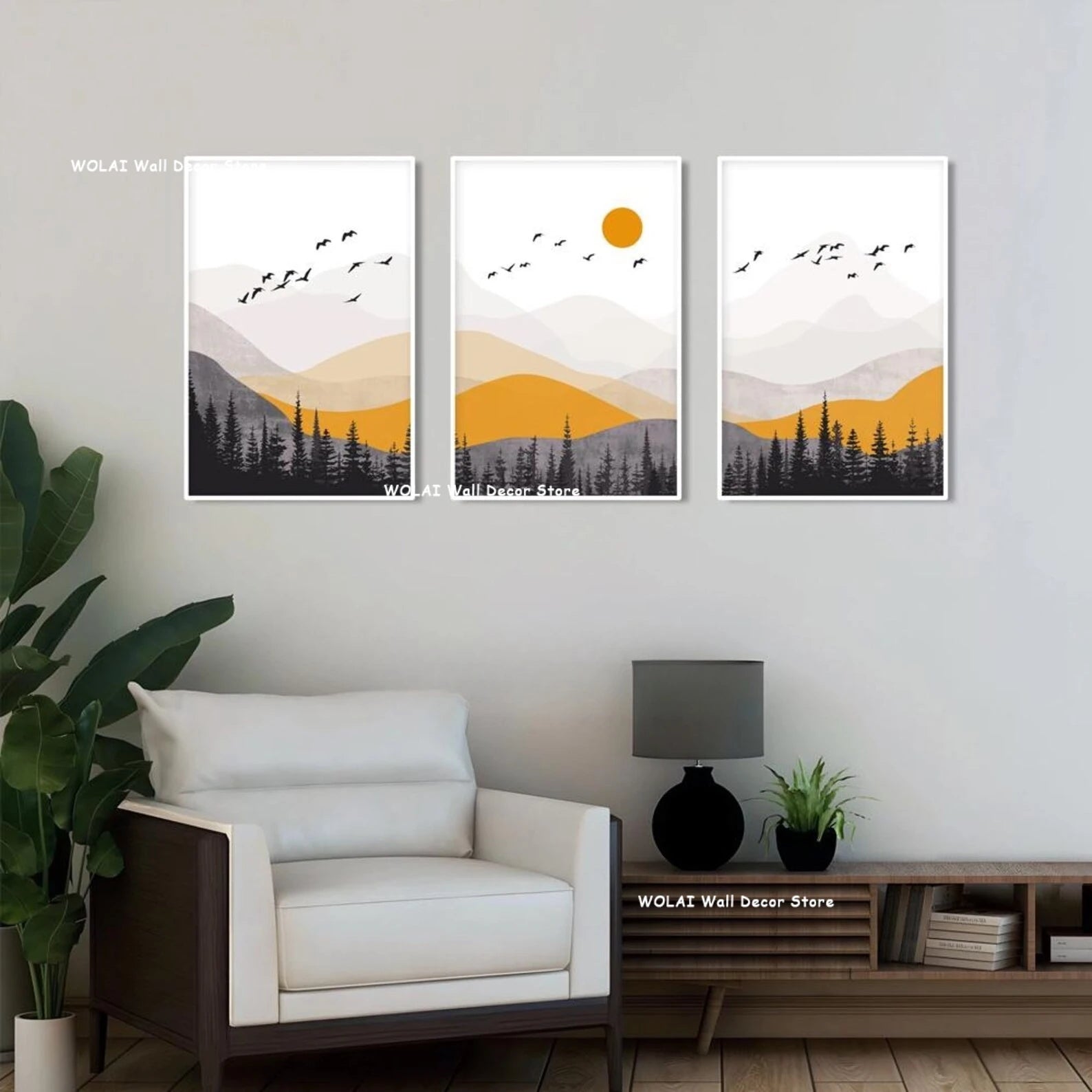 Boho Sun Mountain Canvas Set