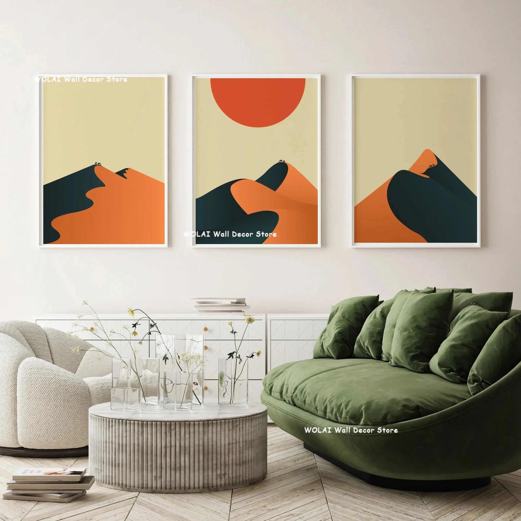 Boho Sun Mountain Canvas Set