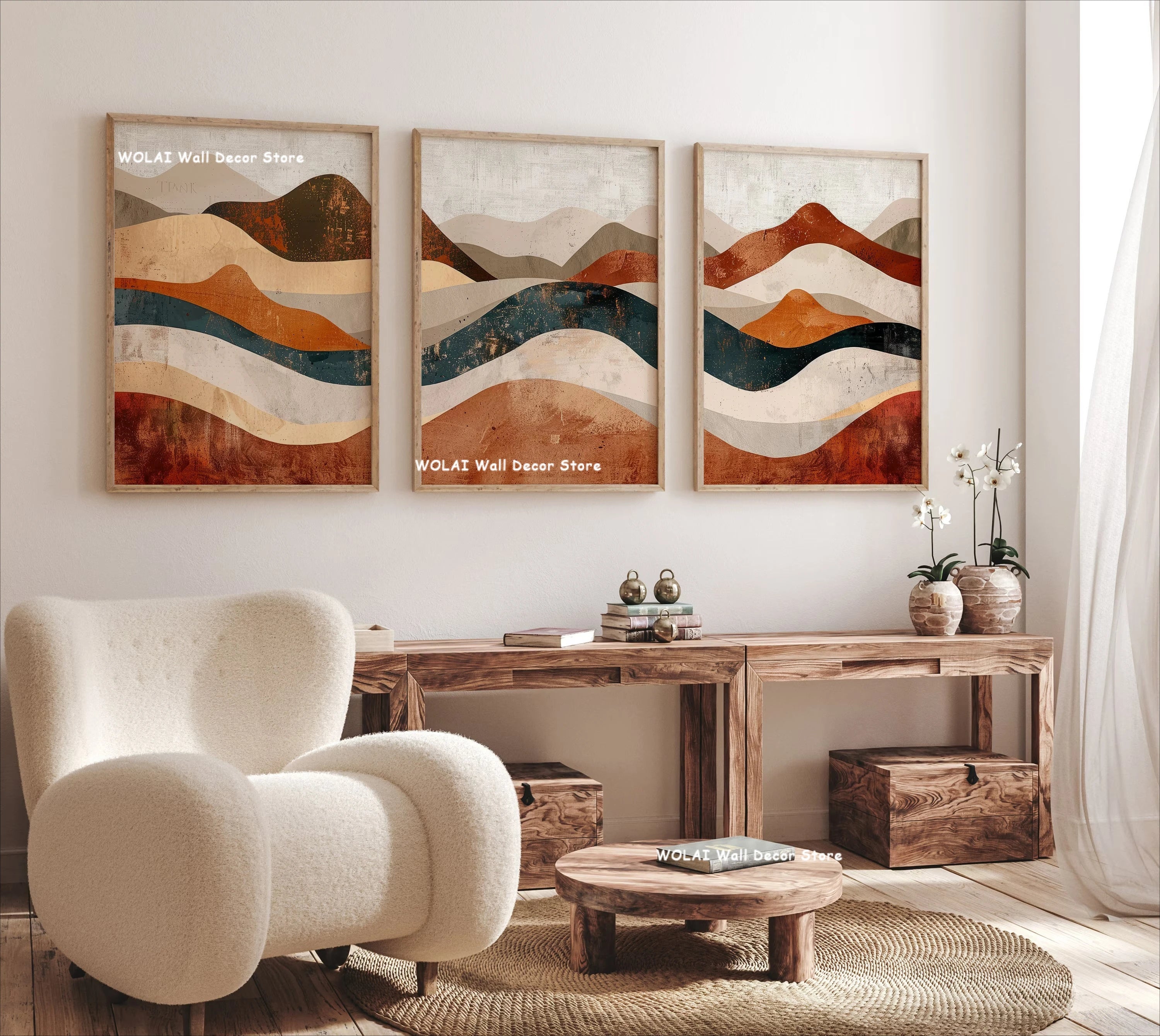 Boho Sun Mountain Canvas Set