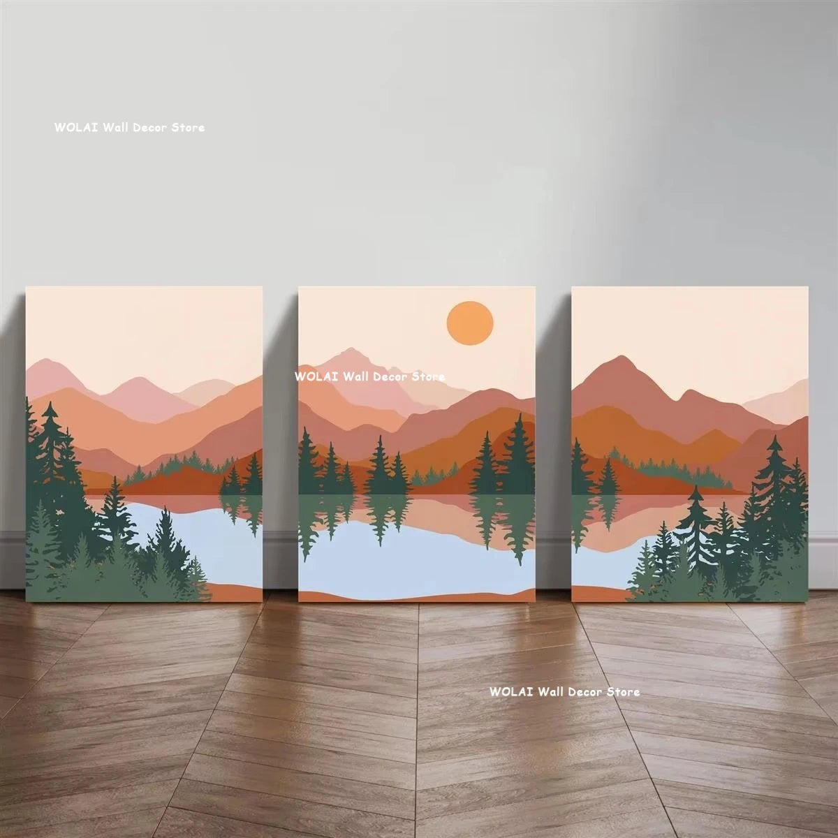 Boho Sun Mountain Canvas Set