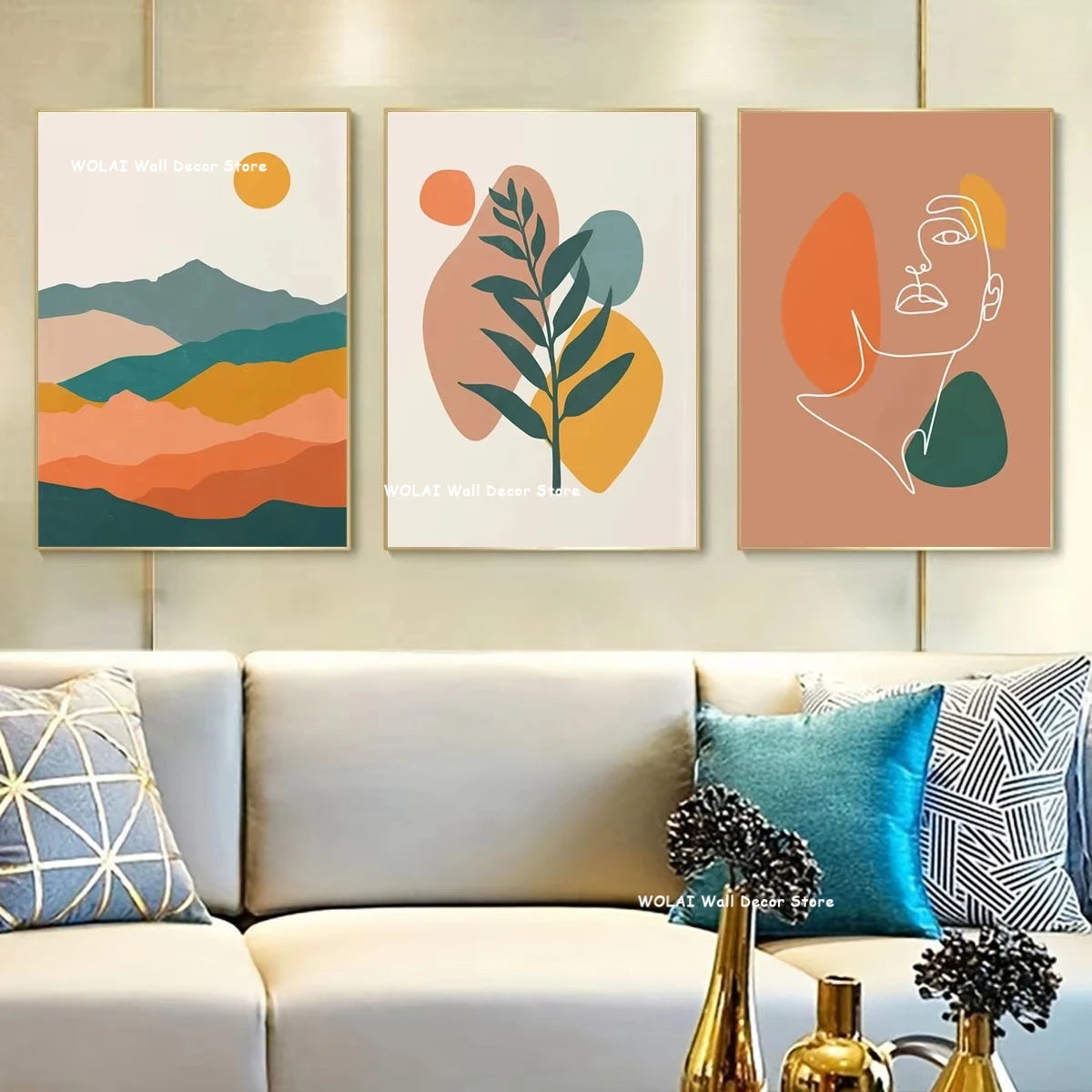 Boho Sun Mountain Canvas Set