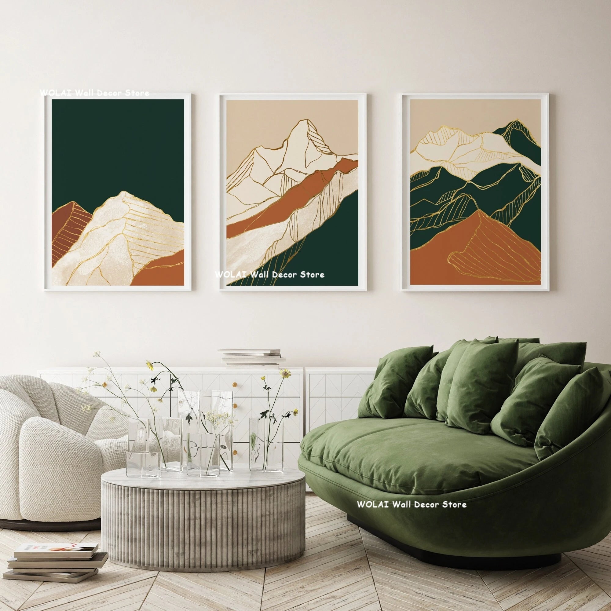 Boho Sun Mountain Canvas Set