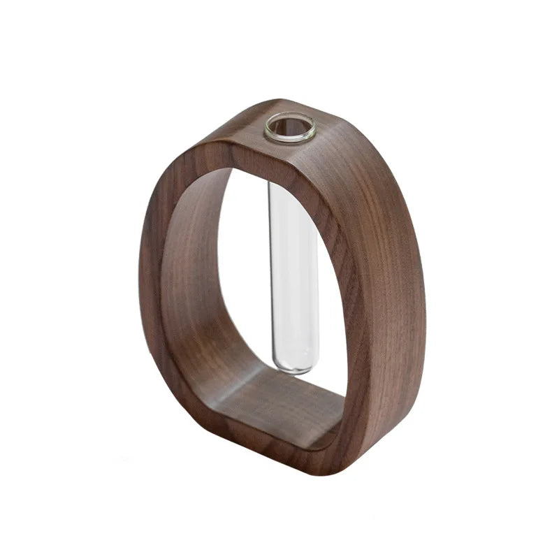 Wood Base Hydro Vase