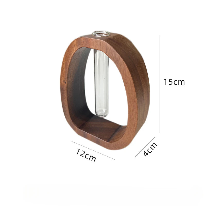 Wood Base Hydro Vase