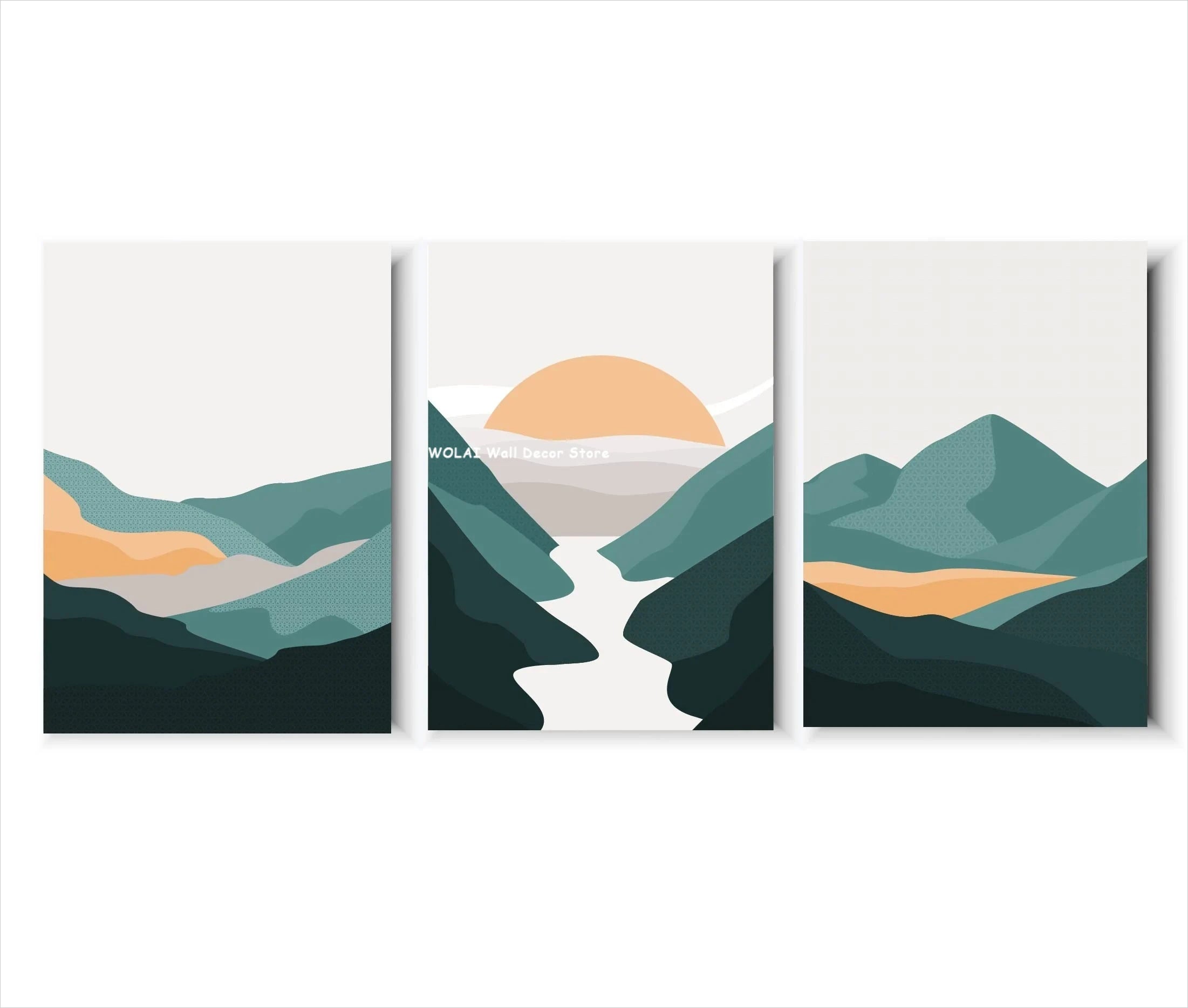 Boho Sun Mountain Canvas Set