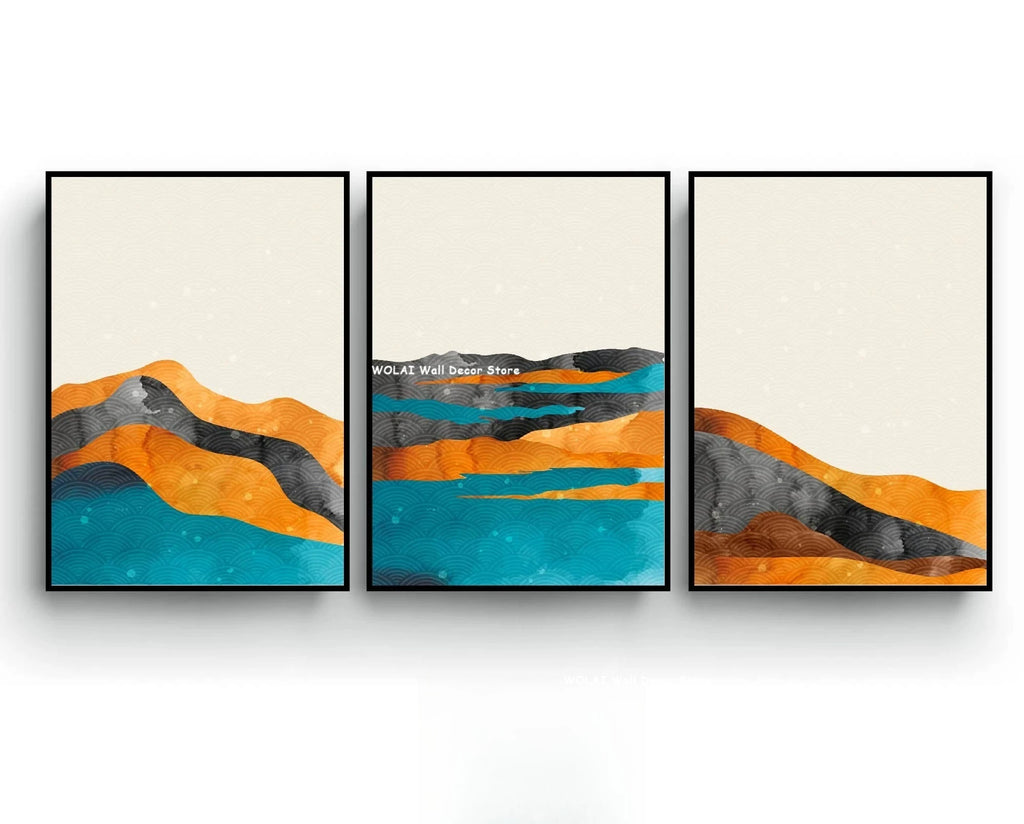 Boho Sun Mountain Canvas Set