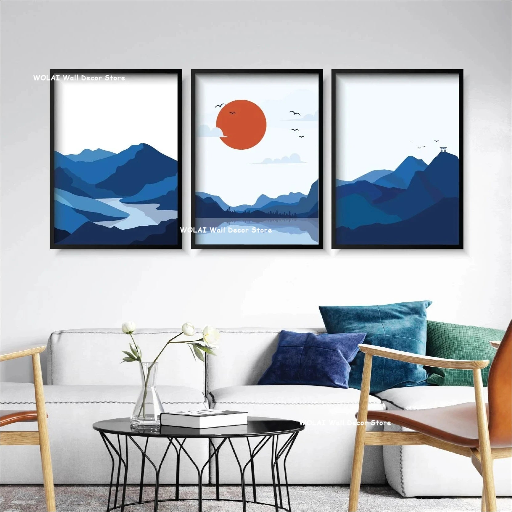 Boho Sun Mountain Canvas Set