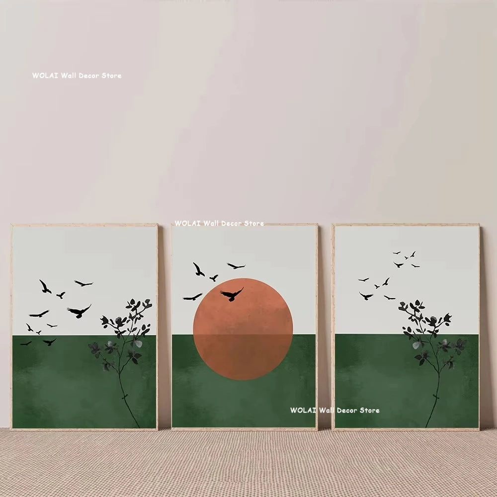 Boho Sun Mountain Canvas Set